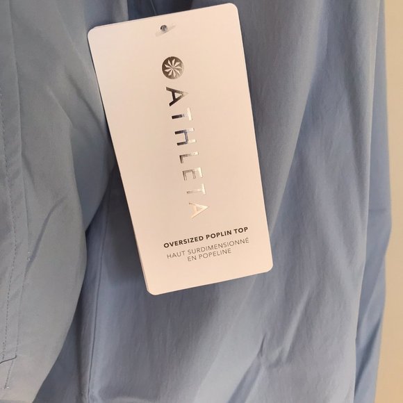 Athleta Blue oversized poplin shirt Top Size S - Picture 3 of 10